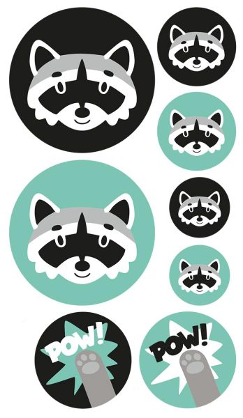 DIY Nähset Turnbeutel Waschbär von Käselotti - Tierbeutel Panel 75x150cm