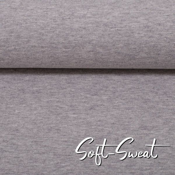 Soft Sweat uni hellgrau meliert - HEIKE Melange von Swafing