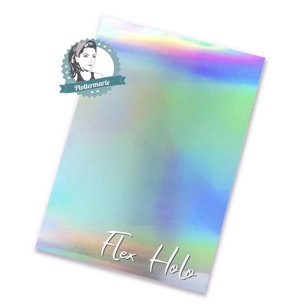 Flexfolie für Textildruck Holo spectrum A4 - Plotterfolie Plottermarie Funkelfolie 105µ