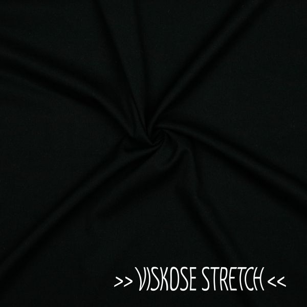 Viskose Webware schwarz mit Stretchanteil für mehr Bewegungsfreiheit – Rosella Stretch black