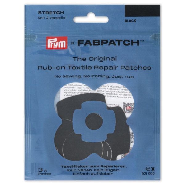 Prym x FabPatch Stretch Reparaturflicken schwarz 3 Stück