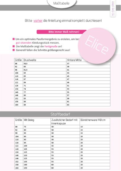 Hoodie Schnittmuster Elice von Kibadoo