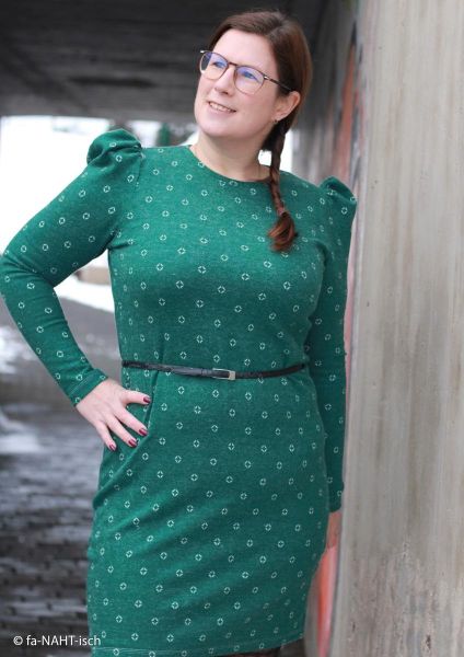 Jacquard Strickstoff Rauten dunkelgrün – Kuschelstrick von Swafing