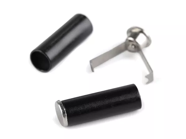 Kordelende lang rund Metall schwarz für Rundkordeln bis 10mm Durchmesser