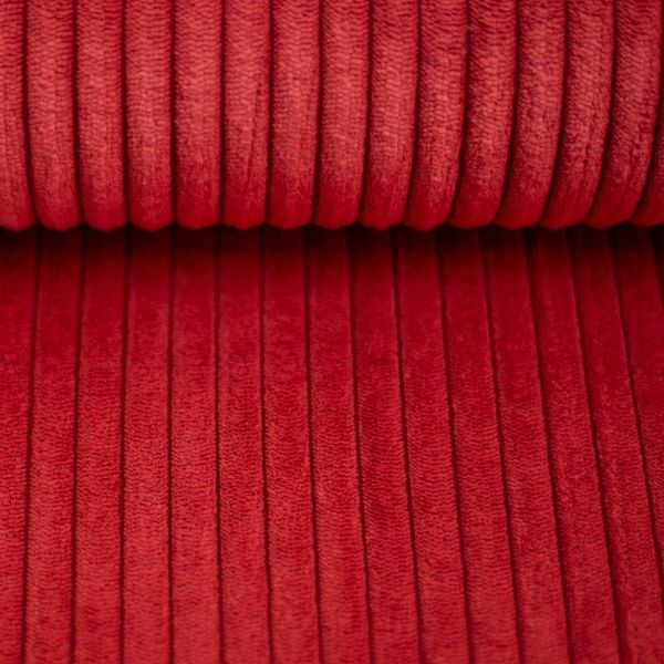 Samtcord uni mohnblumen rot – robuster Breitcordstoff für Möbel & Taschen Wanja von Swafing