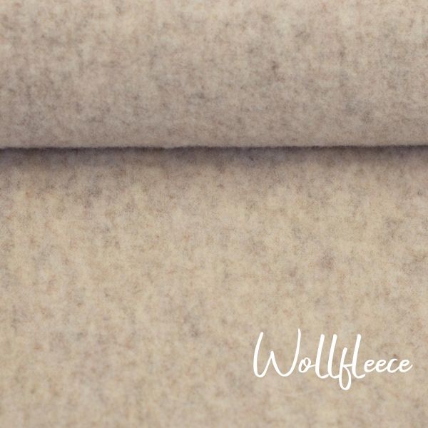 Wollfleece natur meliert aus 100% Schurwolle - hochwertiger Wollstoff Nena von Swafing
