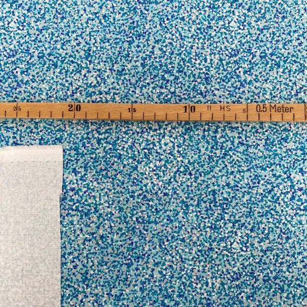 Baumwolle mit Metallic Print blau silber Glitter Konfetti - Lewis & Irene DISCO!