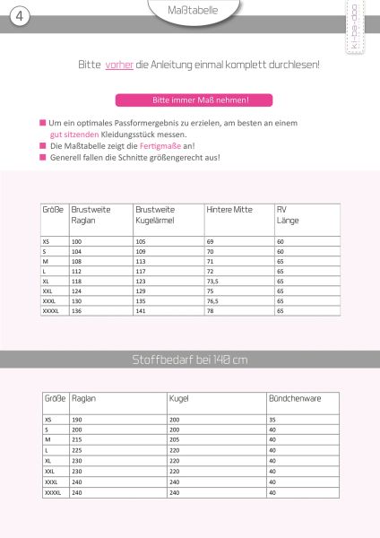 Schnittmuster Mix & Match Sweatjacke Herren von KiBaDoo - Gr. XS-4XL