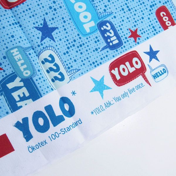 Jersey HELLO YOLO türkis – Cool Yeah Sterne hellblau von Blaubeerstern
