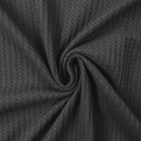 Waffelstrick mit Struktur dunkelgrau aus Baumwolle doubleface – Rocko von Swafing HW22/23