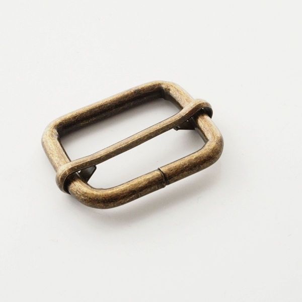 Metall Stegschnalle 25mm altmessing – für Taschen & Gurtbänder - Leiterschnalle regulierbar