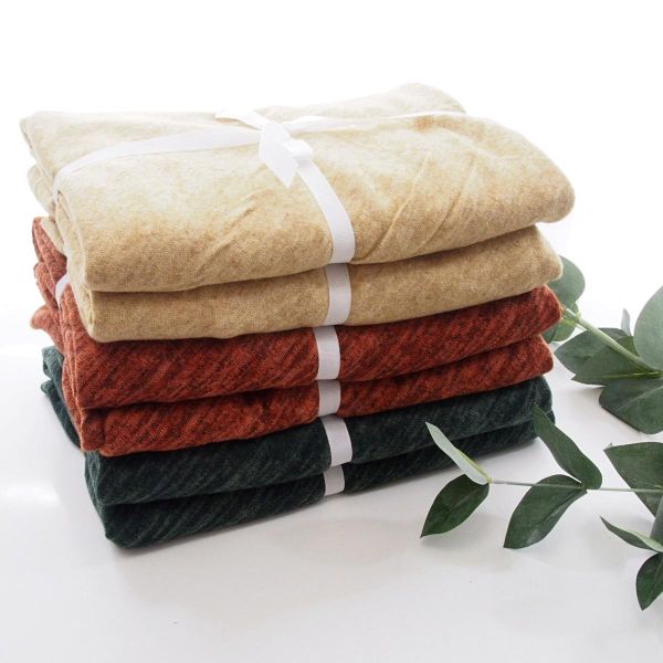 Stoffzuschnitt Maxi Dreiecktuch Kuschelstrick rost melange • Maxituch Poncho Stricktuch