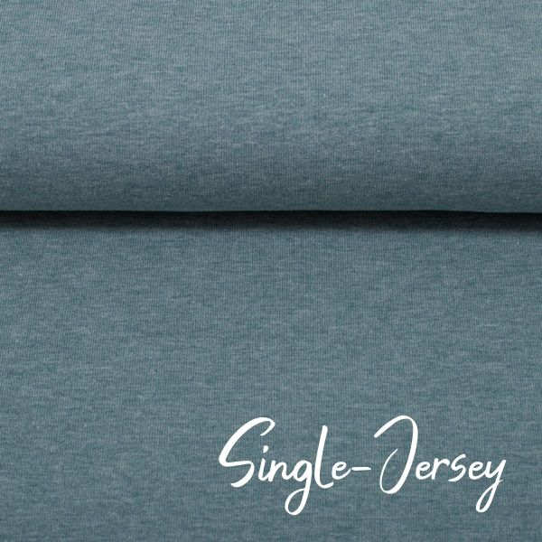 Jersey uni rauchblau meliert - Baumwolljersey VANESSA Melange von Swafing