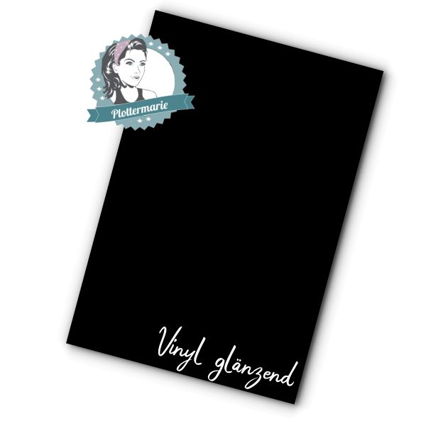 Vinylfolie schwarz A4 - Plotterfolie von Plottermarie für innen und außen 75µ Folie