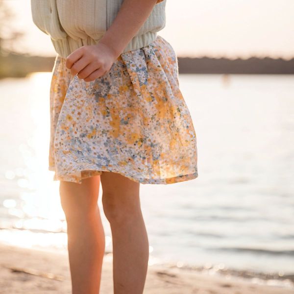 Double Gauze Blüten Lagunenblau Bananengelb - Musselin von See You At Six