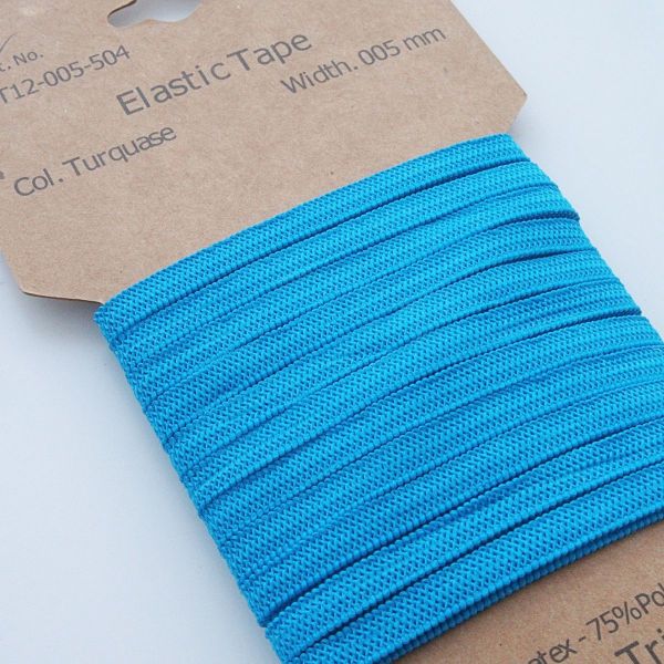 3m schmales Gummiband türkis 5mm breit – Maskengummi blue