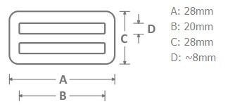 Metall Stegschnalle 20mm altmessing – für Taschen & Gurtbänder - Leiterschnalle regulierbar