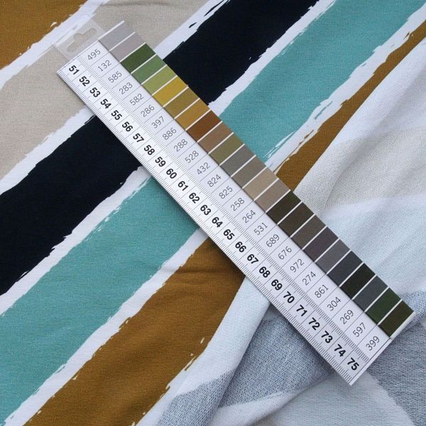 Sweat Streifen diagonal mint ocker – French Terry Diagonally by Lycklig von Swafing