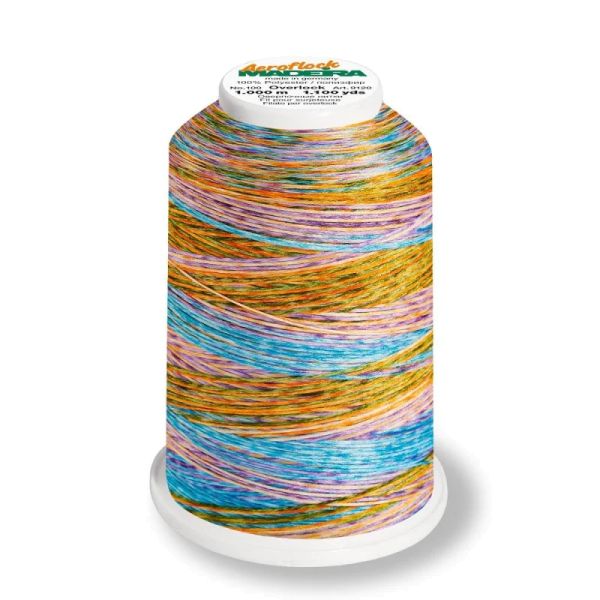 Aeroflock 100 Multicolor opal - 1000m Bauschgarn von Madeira pastell - Overlock Garn