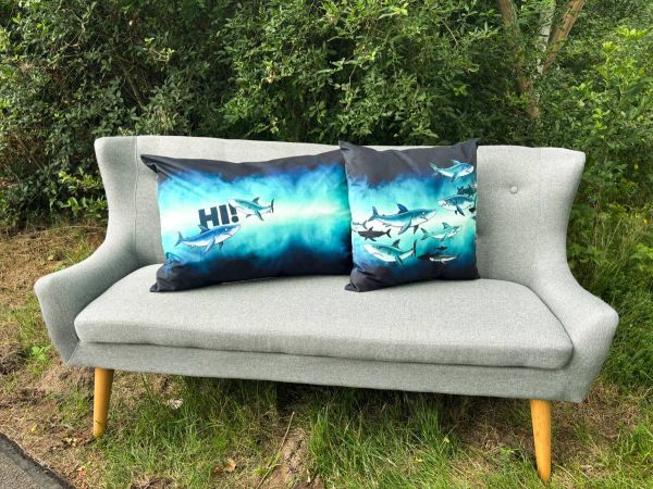 Veloursamt DIY Panel für 2 Haifisch Kissen - Salty Pillow Shark Tank Swafing - 115cm