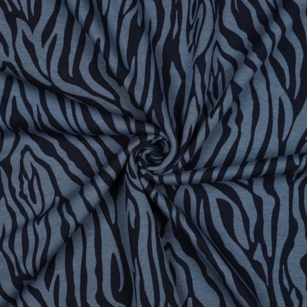 Alpenfleece Animal Skin Tiger blau – kuschelweicher Babysweat Nicki Wintersweat