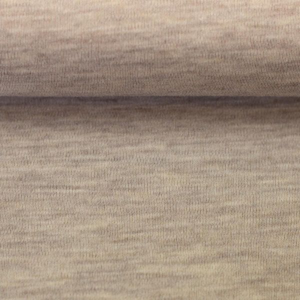 Weicher dünner Merinostrick in beige sand meliert - 100% Schurwolle Merino Strickstoff von Swafing