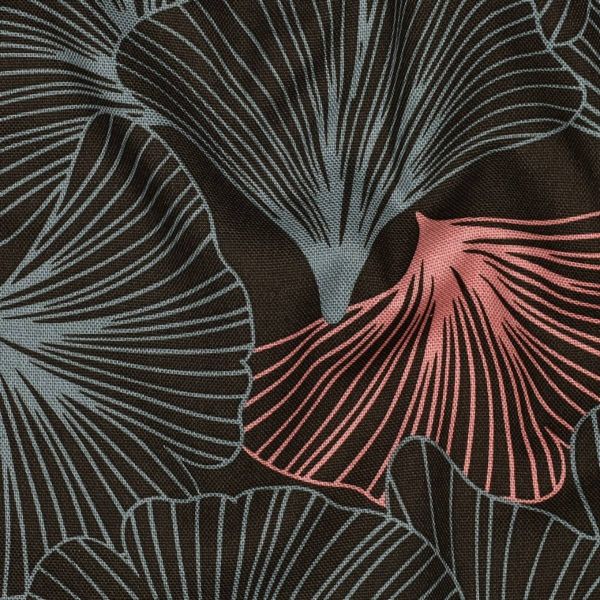 Canvas Webware mit Ginkgo-Blättern - Dekostoff Baumwollcanvas Leaves khaki