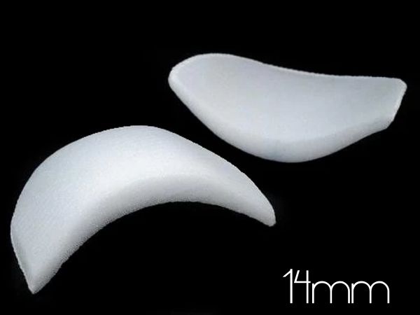 1 Paar Schulterpolster 14mm weiß - für Kleider Blusen Jacken und Mäntel
