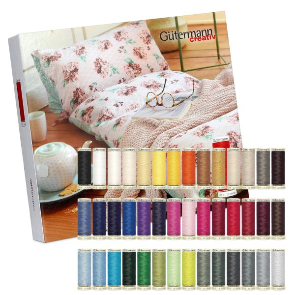 Nähgarn Set - 42x 100m Allesnäher von Gütermann im Album - Geschenkidee für Nähanfänger