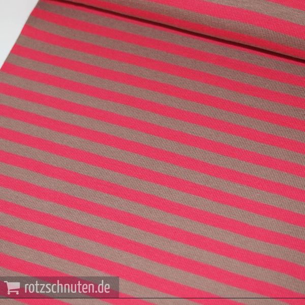 Bio Jersey Lillestoff – RINGEL Streifen pink beige