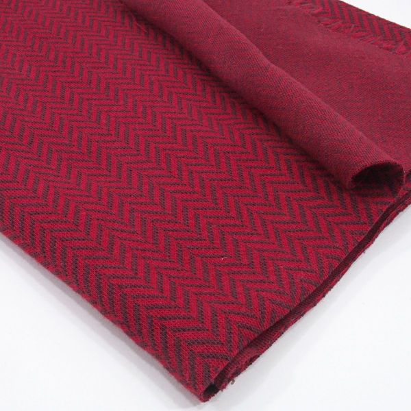 Bio Strick Jacquard Fischgrät dunkelrot kirsche vom Stoffonkel