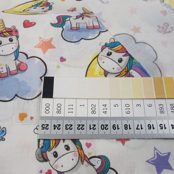 Baumwolle Einhörner Regenborgen - Unicornis C-101 Tablilla Indigo fabrics Einhorn