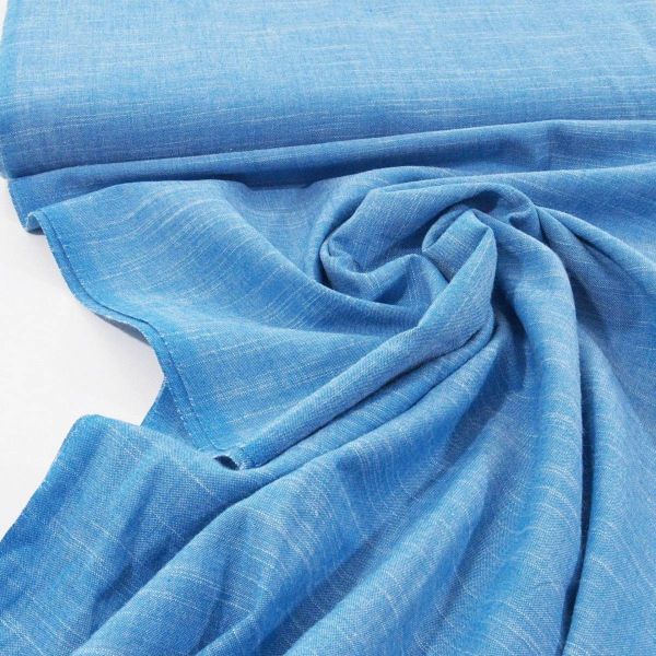 Baumwolle Leinen Look Blau – Karma Cottons Azure by Free Spirit