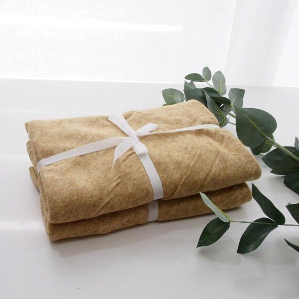 Stoffzuschnitt Maxi Dreiecktuch Kuschelstrick mustard melange • Maxituch Poncho Stricktuch