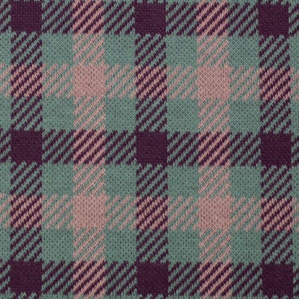 Strick Jacquard mit Karomuster in flieder mint - Design Plaid by Käselotti von Swafing