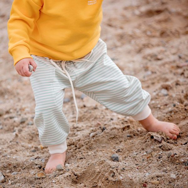 French Terry mit Streifen in Creme Mint - 150cm breit von See You At Six