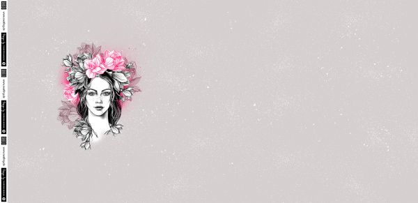 Sweat Miss Magnolia altrosa pink mit Kombistoff von Thorsten Berger – 80cm Panel French Terry