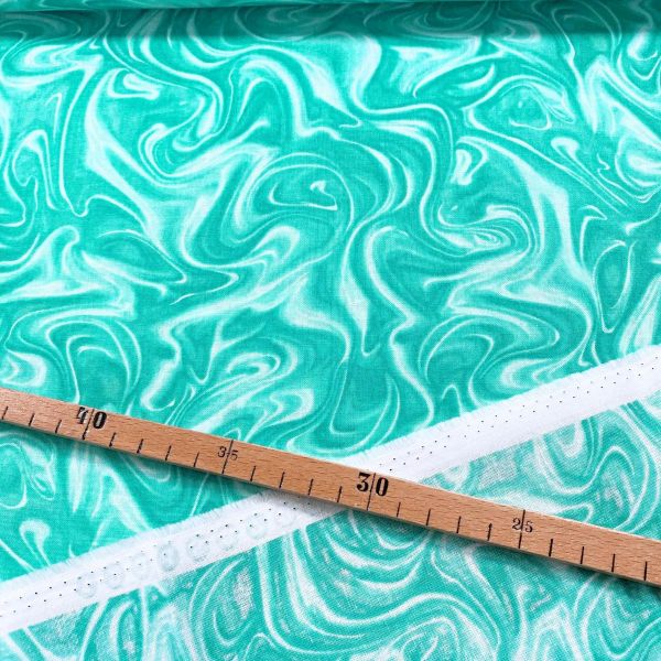 Baumwolle Marmor petrol türkis - Serie Marbleized by Greta Lynn