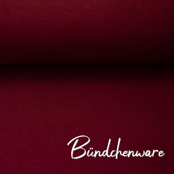 Bündchen glatt im Schlauch bordeaux rot - HEIKE von Swafing