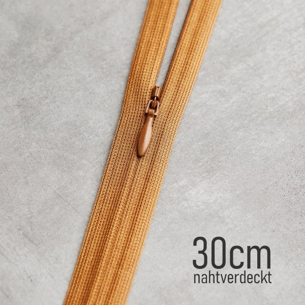 Nahtverdeckter Reißverschluss senfgelb 30cm – meetMILK Mustard