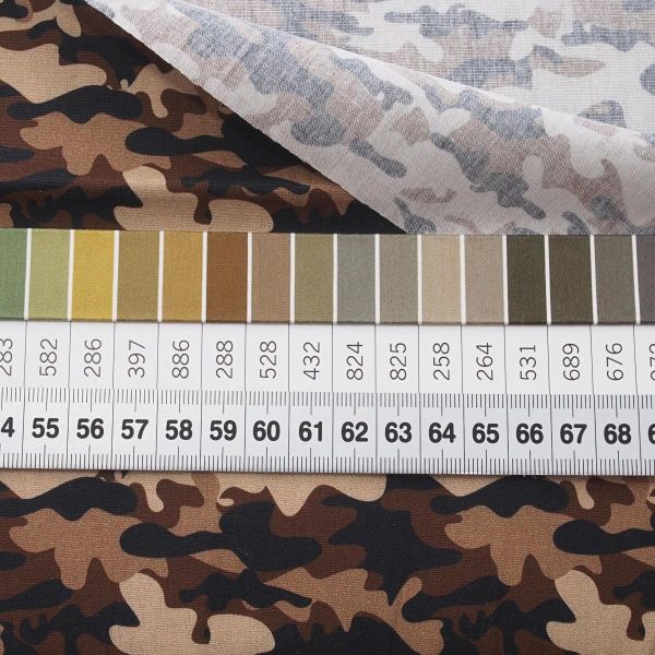 Baumwolle Camouflage braun beige – Tarnfleck Serie KIM von Swafing