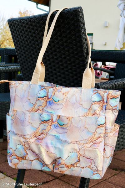 Oxford Gewebe für Taschen - Flowing Bloom - Marmor pastell – Design von Sarah Mariam für Swafing