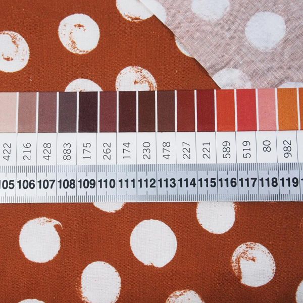 Viskose Leinen Mix mit großen Punkten terracotta rost - Kleiderstoff Selma von Swafing