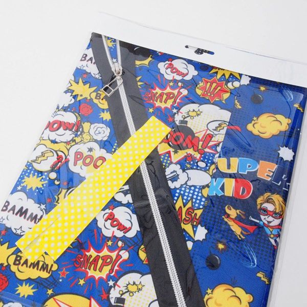 Näh dir eine WashBag • Comic blau bunt • Kulturtasche DIY Nähset Waschtasche