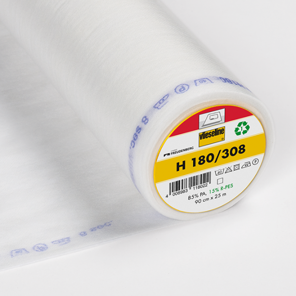 Bügeleinlage H180 weiß– weich & leicht für Blusen, Kragen und Co.