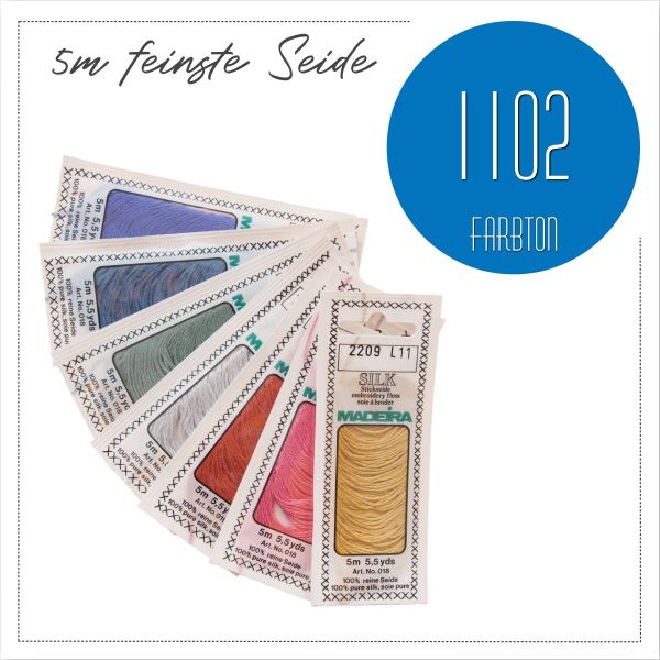 Stickgarn Madeira Silk blau 1102 - Sticktwist aus feinster Seide zum Sticken und Applizieren