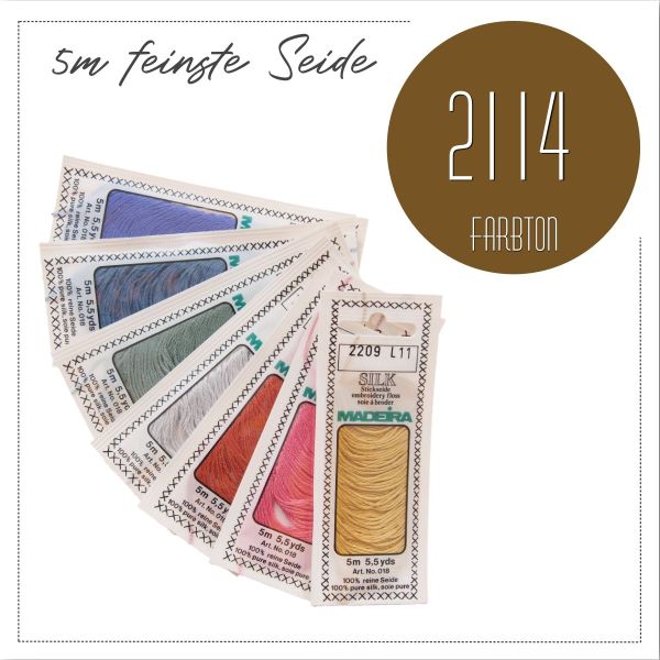 Stickgarn Madeira Silk braun 2114 - Sticktwist aus feinster Seide zum Sticken und Applizieren
