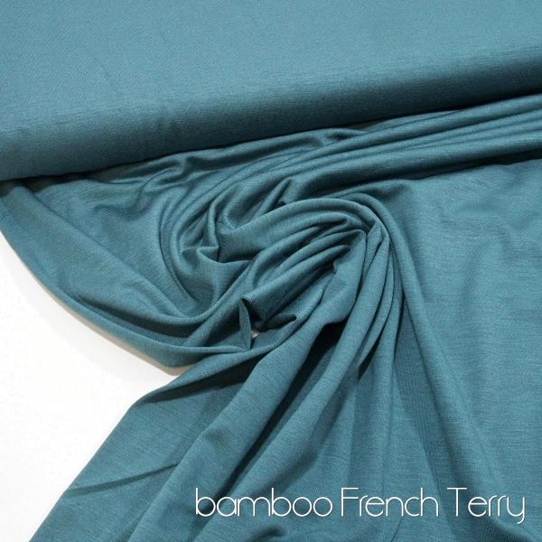Viskose Sweat knitterfrei aus Bambus dusty green - French Terry Knit bamboo sea pine