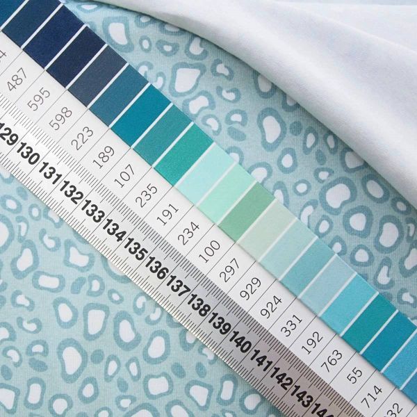 Bio Jersey Animal Print mint türkis – Lillestoff Leo Pastell Mini aqua by et voila