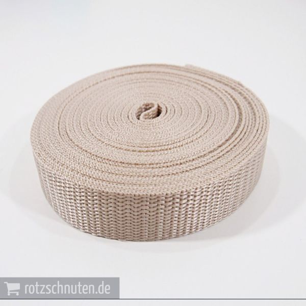 5m PP Gurtband 2cm breit beige – Taschengurt Polypropylen